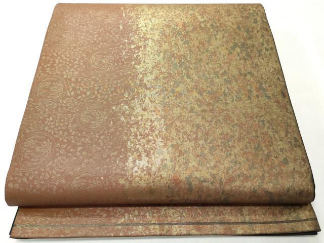 平和屋着物◎六通柄袋帯 草花文 引箔 正絹 逸品 CABH8629qe