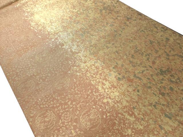平和屋着物◎六通柄袋帯 草花文 引箔 正絹 逸品 CABH8629qe