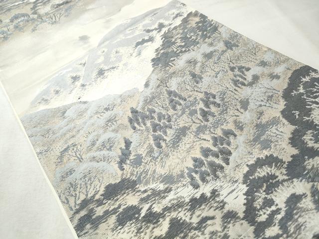 平和屋着物◎六通柄袋帯 吉野山 銀糸 引箔 正絹 逸品 CABH8632qe
