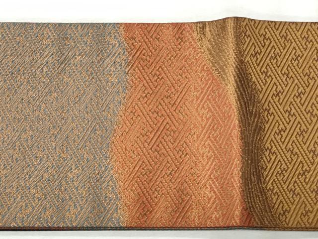 平和屋着物■つけ帯 紗綾形地紋 金糸 正絹 逸品 未使用 CABH8641qe