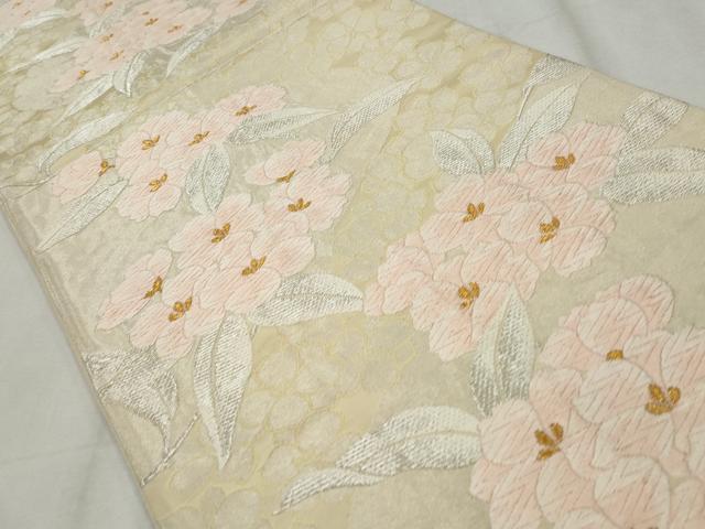 平和屋着物◎六通柄袋帯 唐織 草花文 金銀糸 正絹 逸品 CABH8674qe