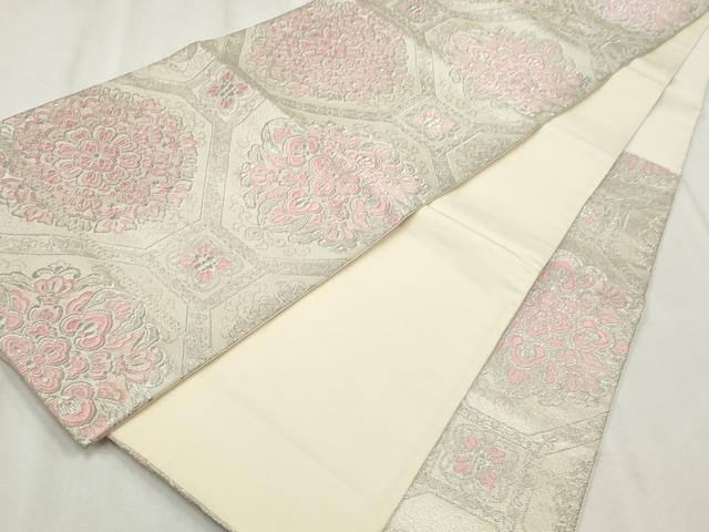 平和屋着物◎六通柄袋帯 唐織 蜀江花文 銀糸 やまとオリジナル 正絹 逸品 CABH8679qe