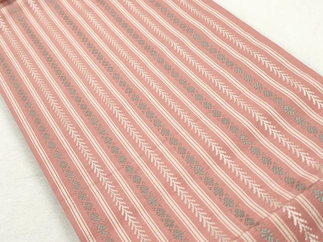 平和屋着物◎本場筑前博多織 両面 半幅帯 吉祥間道 正絹 逸品 CABH8724qe
