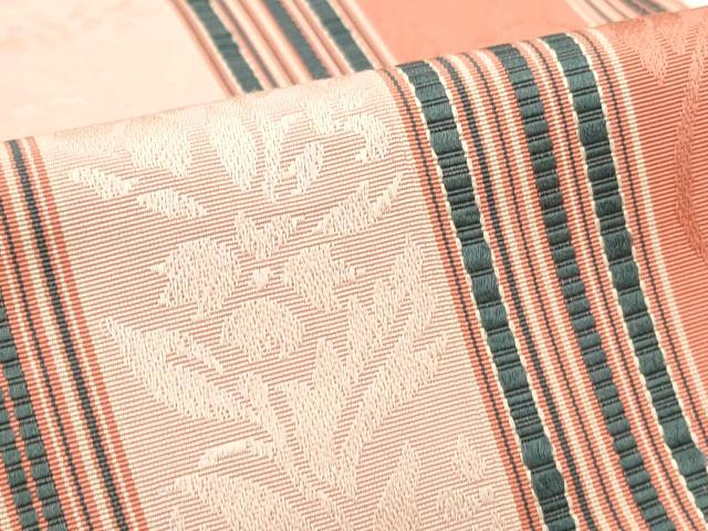 平和屋着物◎本場筑前博多織 両面 半幅帯 花唐草文 正絹 逸品 CABH8727qe