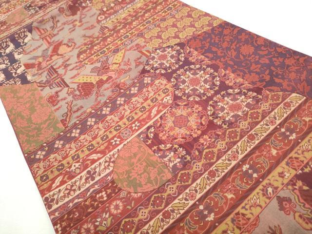 平和屋着物◎六通柄袋帯 花鳥文 正絹 逸品 CABH8749qe