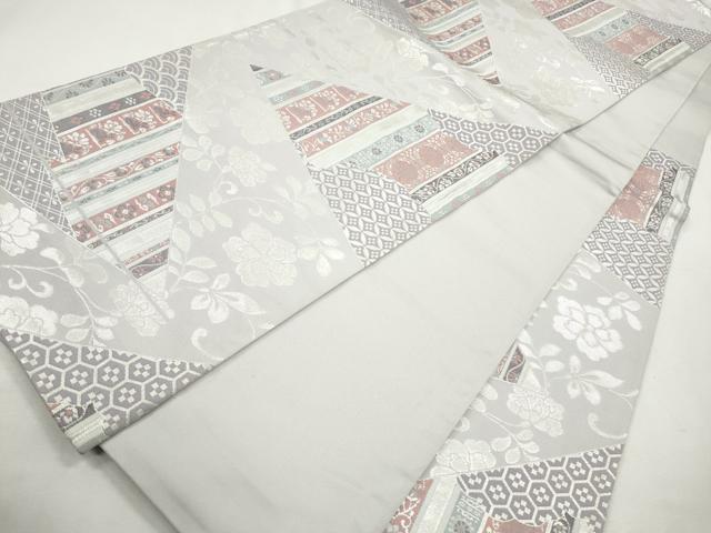 平和屋着物◎六通柄袋帯 花燭錦 銀糸 正絹 逸品 CABH8751qe