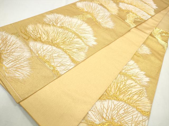 平和屋着物◎六通柄袋帯 松文 金糸 正絹 逸品 CABH8758qe