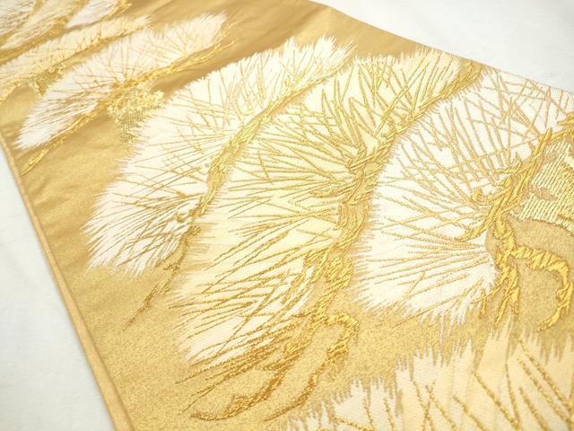 平和屋着物◎六通柄袋帯 松文 金糸 正絹 逸品 CABH8758qe