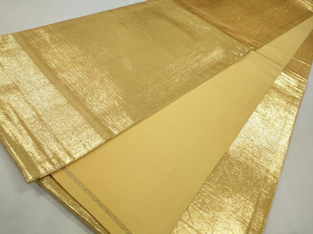 平和屋着物◎六通柄袋帯 霞文 金糸 正絹 逸品 CABH8775qe