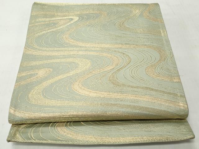 平和屋着物◎六通柄袋帯 流水文 金糸 正絹 逸品 CABH8794qe