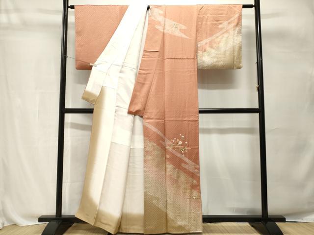 平和屋着物■訪問着 刺繍 道長横笛花文 金彩 正絹 逸品 CABH8804ev