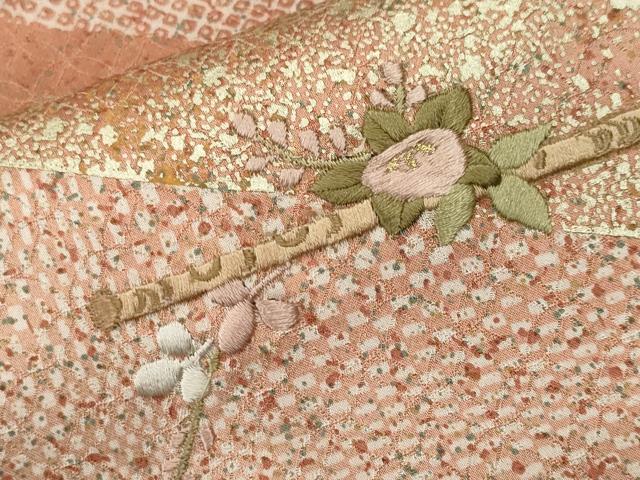 平和屋着物■訪問着 刺繍 道長横笛花文 金彩 正絹 逸品 CABH8804ev