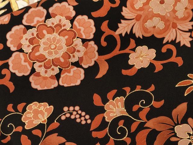 平和屋着物■豪華色留袖 作家物 駒刺繍 鳳凰花唐草文 金彩 正絹 逸品 CABH8816ev