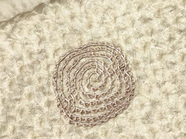 平和屋着物■訪問着 刺繍 絞り 絵絣青海波文 銀糸 正絹 逸品 CABH8823ev