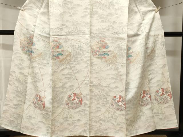 平和屋着物■訪問着 鈴草花文 流水文 暈し染め 正絹 逸品 CABH8830ev