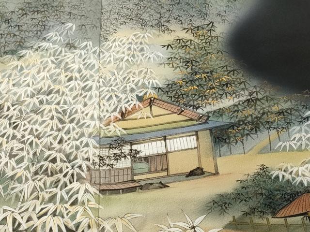 平和屋着物■豪華黒留袖 作家物 笹竹風景文 暈し染め 金彩 正絹 逸品 CABH8832ev