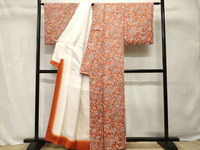 平和屋着物■訪問着 鳳凰更紗花文 暈し染め 正絹 逸品 未使用 CABH8833ev