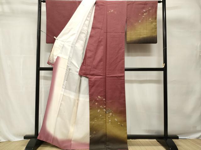 平和屋着物■訪問着 花筏枝花文 暈し染め 金彩 やまと誂製 正絹 逸品 CABH8837ev