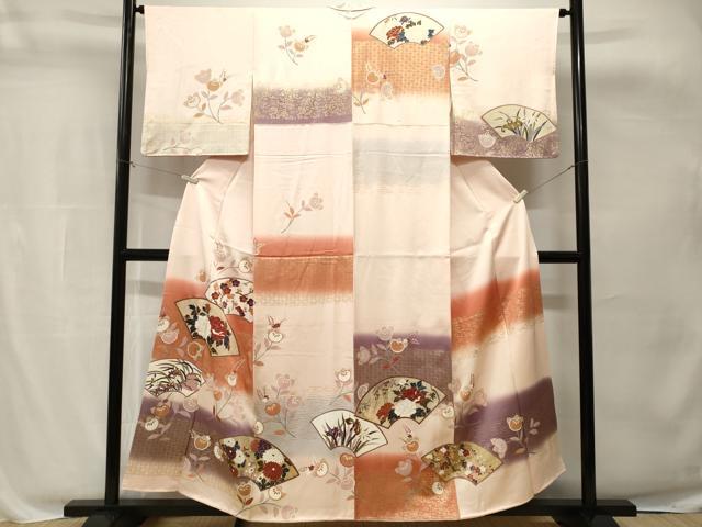 平和屋着物■訪問着 地紙橘草花文 暈し染め 金彩 正絹 逸品 CABH8839ev