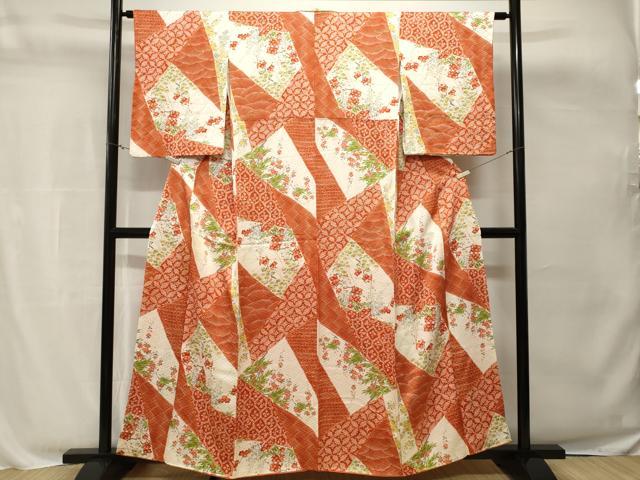 平和屋着物■上質な小紋 吉祥枝梅花文 金彩 正絹 逸品 CABH8840ev