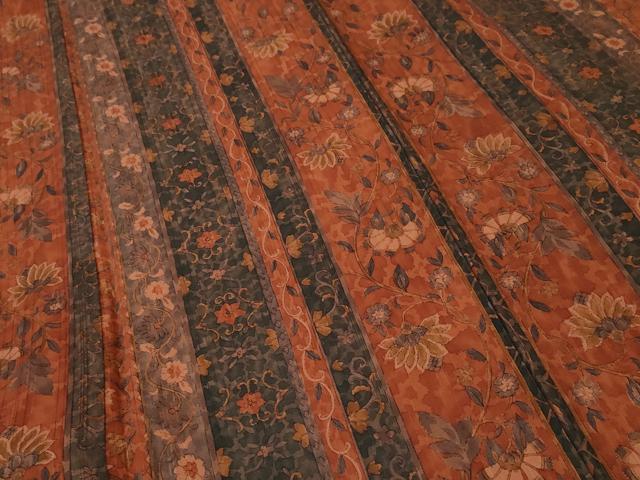 平和屋着物■上質な小紋 更紗花唐草間道 正絹 逸品 CABH8842ev
