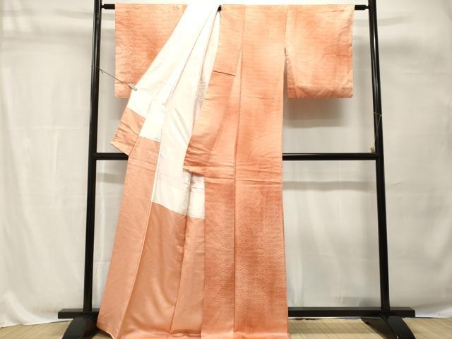 平和屋着物■上質な小紋 青海波花文 暈し染め 正絹 逸品 CABH8843ev