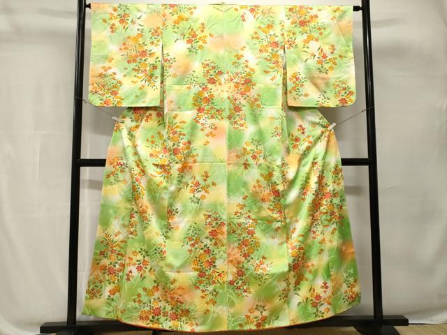 平和屋着物■上質な小紋 草花文 暈し染め 正絹 逸品 CABH8844ev