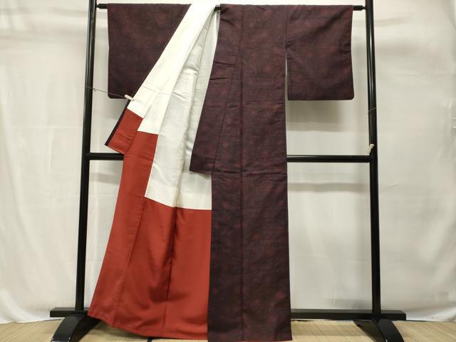 平和屋着物■上質な紬 立涌草花文 正絹 逸品 CABH8845ev