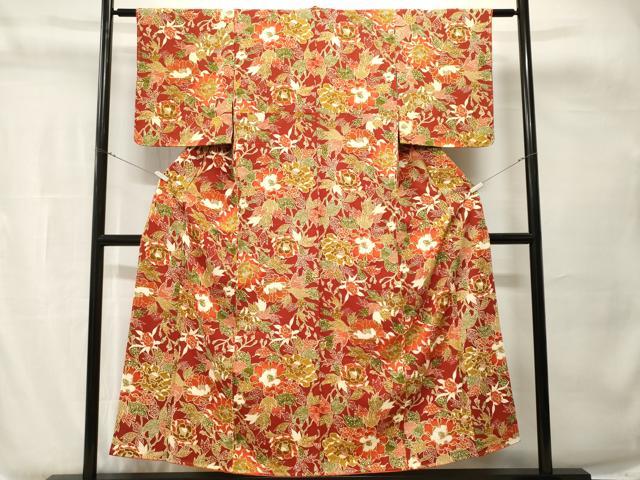 平和屋着物■上質な小紋 枝椿文 やまと誂製 正絹 逸品 未使用 CABH8851ev