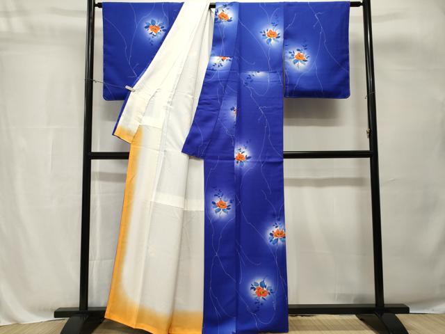 平和屋着物■上質な小紋 枝花文 暈し染め 正絹 逸品 CABH8861ev