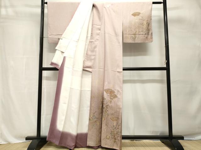 平和屋着物■中国三大刺繍 スワトウ刺繍 総刺繍 訪問着 芒地紙草花文 暈し染め 金彩 正絹 逸品 CABH8862ev