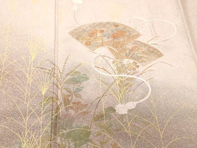 平和屋着物■中国三大刺繍 スワトウ刺繍 総刺繍 訪問着 芒地紙草花文 暈し染め 金彩 正絹 逸品 CABH8862ev