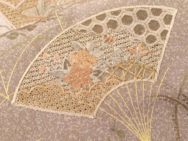 平和屋着物■中国三大刺繍 スワトウ刺繍 総刺繍 訪問着 芒地紙草花文 暈し染め 金彩 正絹 逸品 CABH8862ev
