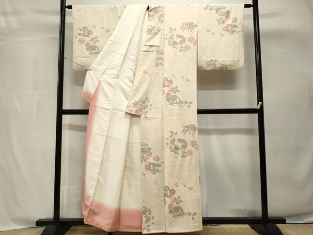 平和屋着物■上質な小紋 鳳凰蔦の葉花丸文 金彩 正絹 逸品 CABH8876ev
