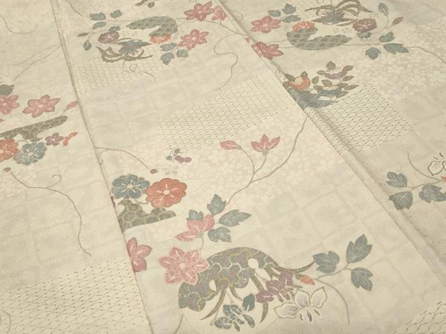 平和屋着物■上質な小紋 鳳凰蔦の葉花丸文 金彩 正絹 逸品 CABH8876ev