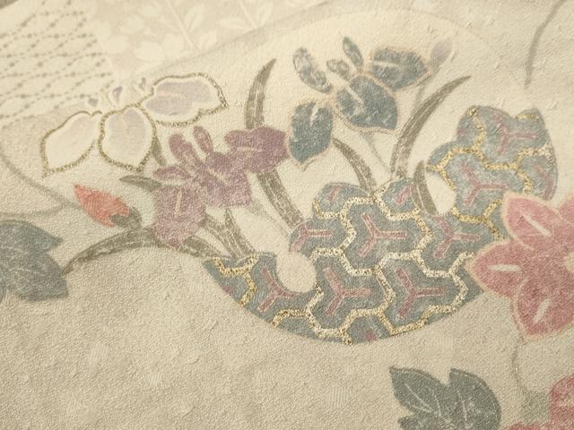 平和屋着物■上質な小紋 鳳凰蔦の葉花丸文 金彩 正絹 逸品 CABH8876ev