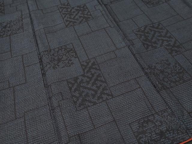 平和屋着物■結城紬 80亀甲 色紙吉祥花文 正絹 逸品 CABH8879ev