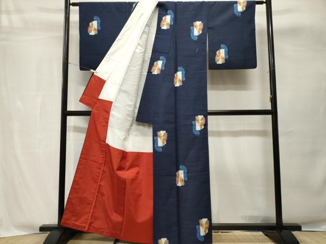 平和屋着物■上質な紬 麻の葉文様 成り物 たけのこ 正絹 逸品 CABH8882ev