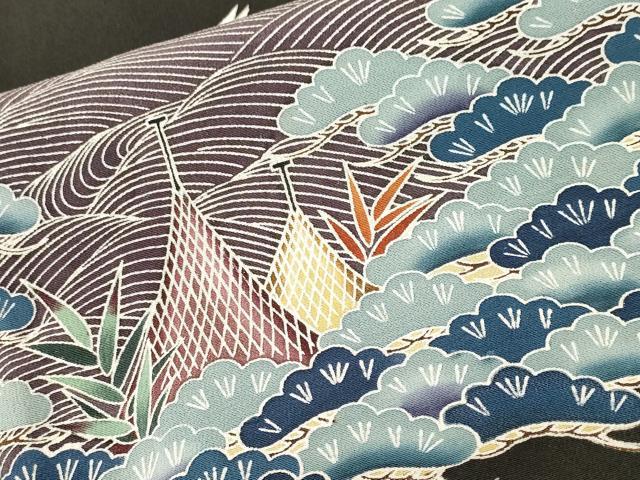 平和屋着物■豪華黒留袖 浜松飛鶴文 暈し染め 正絹 逸品 CABH8892ev