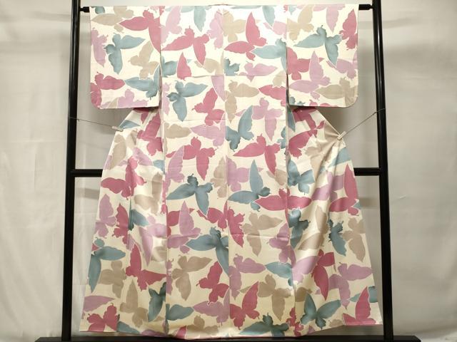 平和屋着物■上質な小紋 舞蝶文 暈し染め 正絹 逸品 CABH8911ev