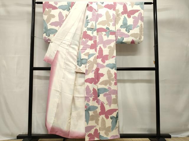 平和屋着物■上質な小紋 舞蝶文 暈し染め 正絹 逸品 CABH8911ev