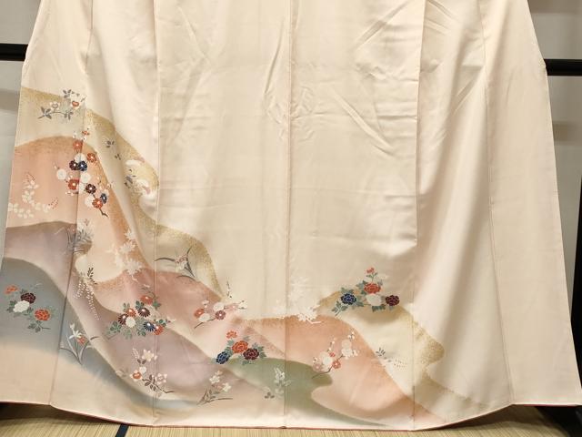 平和屋着物■訪問着 遠山枝花文 暈し染め 金彩 正絹 逸品 CABH8914ev