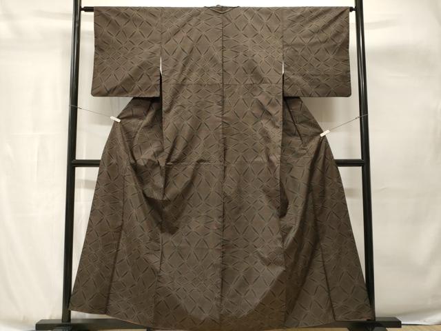 平和屋着物■本場大島紬 変わり七宝文 正絹 逸品 CABH8919ev