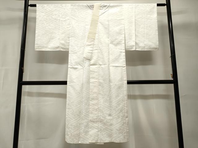 平和屋着物■長襦袢 無双仕立て 紗綾形地紋 白色 洗える着物 CABH8945ev