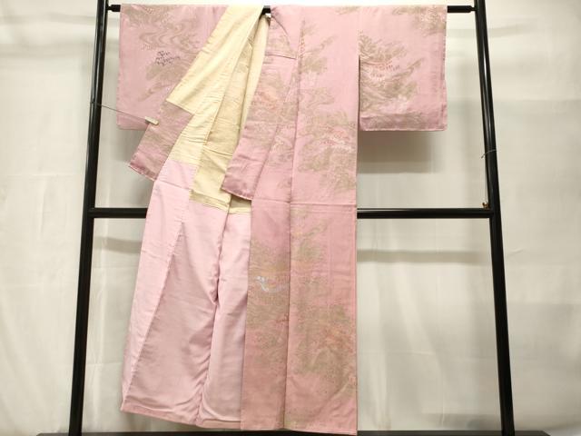 平和屋着物■上質な小紋 立波文 金銀糸 正絹 逸品 CABH8966ev