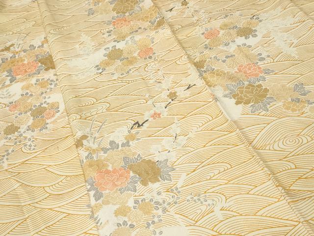 平和屋着物■上質な小紋 流水花籠文 正絹 逸品 CABH8968ev