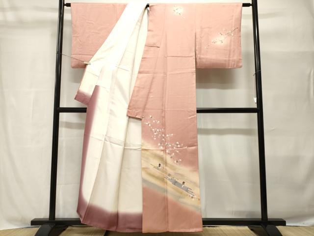 平和屋着物■訪問着 人物風景文 暈し染め 金彩 正絹 逸品 CABH8989ev