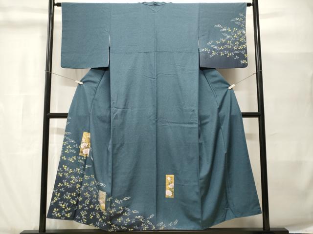 平和屋着物■訪問着 色紙草花文 金銀彩 正絹 逸品 CABH8992ev