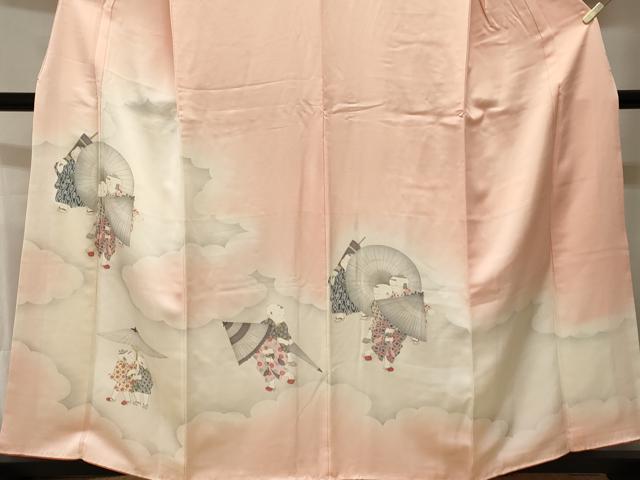 平和屋着物■訪問着 唐子 番傘 暈し染め 正絹 逸品 CABH8994ev