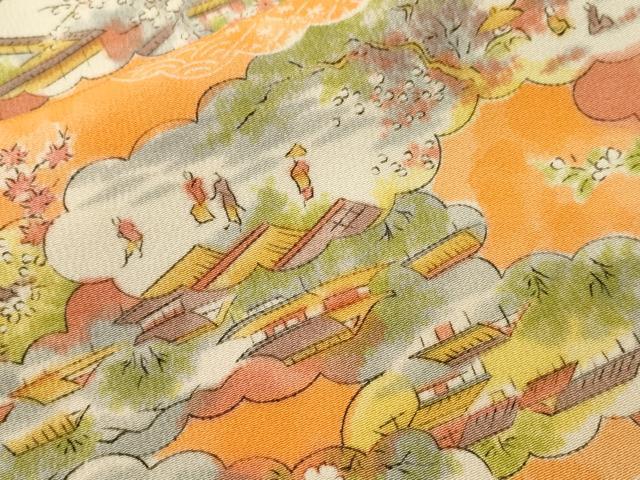 平和屋着物■上質な小紋 雲重ね人物風景文 正絹 逸品 CABH8997ev